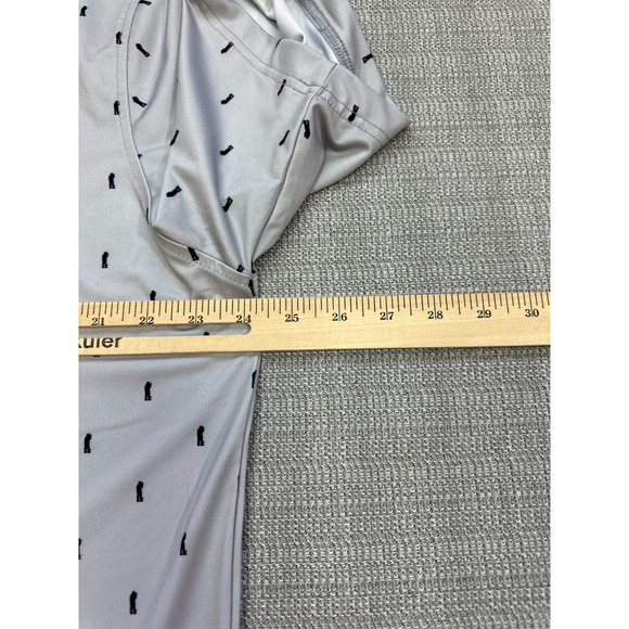 U Suck At Golf Polo Shirt Mens XL Pullover Grey All Over Golfer Print Casual - Picture 8 of 10